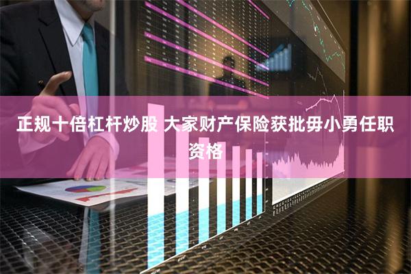 正规十倍杠杆炒股 大家财产保险获批毋小勇任职资格