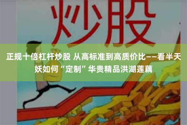 正规十倍杠杆炒股 从高标准到高质价比——看半天妖如何“定制”华贵精品洪湖莲藕
