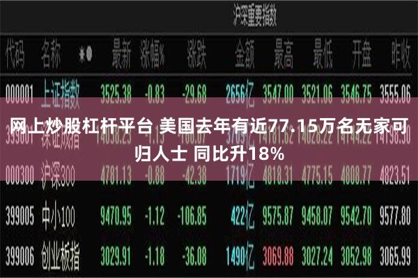 网上炒股杠杆平台 美国去年有近77.15万名无家可归人士 同比升18%