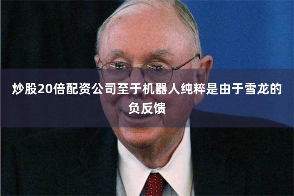 炒股20倍配资公司至于机器人纯粹是由于雪龙的负反馈